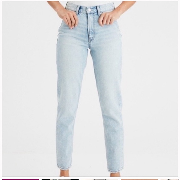American Eagle Outfitters Denim - American Eagle 10 long High Waist Mom Jeans In Light Wash 1344 100% cotton